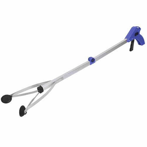 Raccoglitore di rifiuti Raccoglitore di rifiuti Strumento pieghevole leggero e resistente in lega di alluminio Portata estensibile per foglie da giardino Raccoglitore di rifiuti (Maniglia blu)