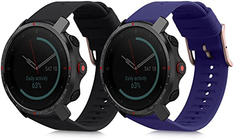 kwmobile 2X Sportarmband kompatibel mit Polar Grit X/X Pro/Vantage M / M2 Armband - Fitnesstracker Band Set aus TPU Silikon