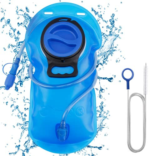 Palwin Trinkblase 2l Outdoor, Trinkbeutel mit Beissventil und Reinigungsbürste Set, BPA-freier Trinkrucksack Auslaufsicher Hydration Bladder zum Wandern, Camping, Radfahren und Klettern