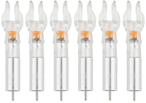 SHARROW Bogenschießen Leuchtnocken Pfeil Nocken Beleuchtete Pfeilnocken Auswechselbare Batterie für ID 6.2mm Carbon Pfeilshafts für Jagd Schießen (12, Rot, 6.2mm)