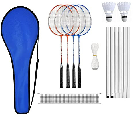 2-4 Player Badminton Rackets Set for Adults Kids,Family Back Garden Sports Games,Racquets,Shuttlecocks & Carry Bag Included