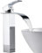 ROVOGO Waterfall Tall Bathroom Basin Mixer Taps with Single Lever, Square Mono Basin Mixer Tap Sink, Chrome