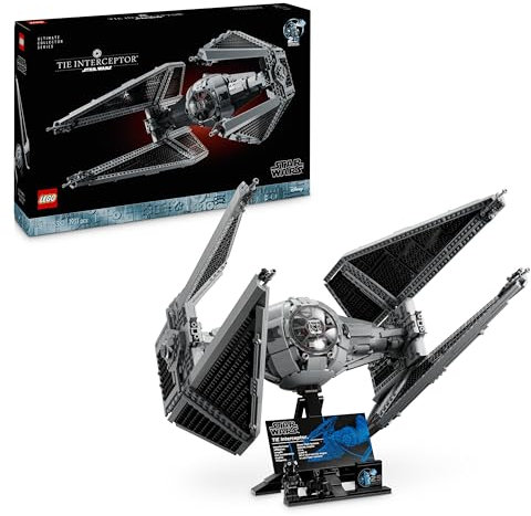 LEGO Star Wars TIE Interceptor UCS Vehicle Building Set, Model Kit for Adults to Build, with Pilot Minifigure & Droid Figure, Collectible Gifts for Men, Women, Him or Her 75382