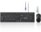 Perixx PERIDUO-117P, Teclado y ratón estándar PS2 con Cable - Diseño de tamaño Completo - Paquete con ratón óptico PS2 de 3 Botones - Cable de 5,9 pies - Negro