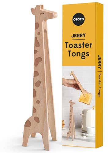 Pince à grille-pain OTOTO Jerry la Girafe – Pince en bois multifonction pour cuisiner, servir des aliments, cadeaux de cuisine, cadeaux amusants, accessoires de cuisine mignons, gadgets amusants
