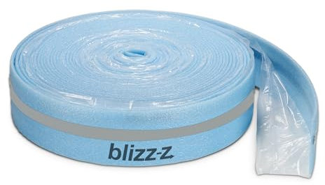 blizz-z protect Estrich-Randdämmstreifen mit Anschlussfolie (selbstklebend) | 50 m x 8 mm x 100 mm (1 Rolle) | für Estrich, Boden, Fußbodenheizung | Polyethylen