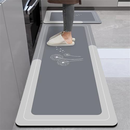 Highdi Tapis de cuisine, antidérapant, lavable, moderne, exquis, tapis de cuisine, long tapis, couloir, pour entrée de salon, salle de bain, 50 x 150 cm, pissenlit 2)