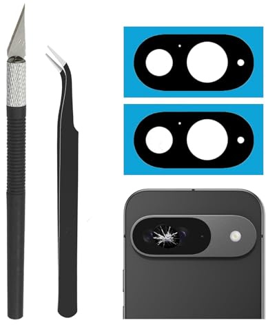 Cemobile 2 uppsättningar bakre kameralins glas ersättning för Google Pixel 9 med förinstallerat lim och reparationsverktygssats