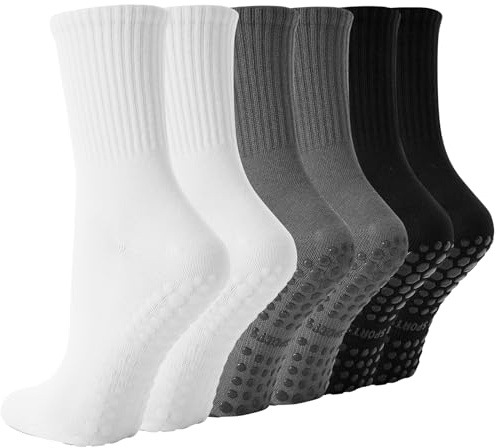BISOUSOX 3 Paia Calzini Antiscivolo Pilates Donna Calze Yoga Taglia36-40 Danza Classica Dimensioni Sportive Non Slippery per L'ospedale in Palestra di Fitness Barre Danza