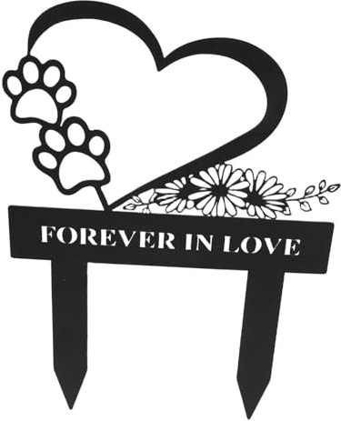 SUPVOX Pieu Funéraire Commémoratif pour Chien Plaque Métallique pour Animaux De Compagnie Décorations De Cimetière Jardin Stèle Étanche pour Extérieur