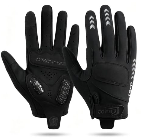COFIT Vollfinger Fahrradhandschuhe für Damen und Herren mit Touchscreen, 4 mm Gepolsterter Handfläche, Atmungsaktiv, Leicht und rutschfest für Rennrad, MTB und Pendeln - L