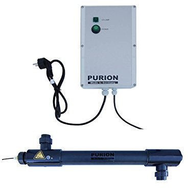 PURION 2501 UV UVC UV-C clarificador Limpiador de Agua Salada Acondicionador de PVC hasta 60m³ con monitorización de por Vida
