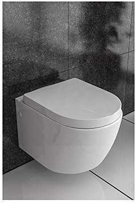 WC sospeso bidet funzione toilette con sedile WC per Soft Close Bianco Ceramica Doccia WC