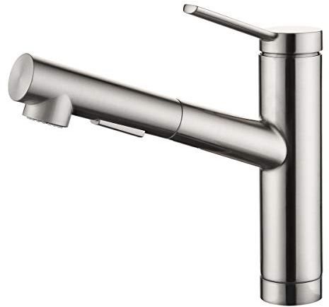 CREA Pull Out Kitchen Tap, Kichen Mixer Tap with Dual Mode Sprayer, 120° Swivel Kitchen Sink Tap, Single Handle Sink Mixer Tap, Brushed Nickel
