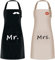 FAMIDIQGO 2er Set verstellbare Schürzen mit 2 Taschen für Küche, Restaurant & Café - Schwarz, aus Baumwolle Taschen, verstellbarem Schultergurt, wasserdicht