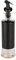 WENKO Distributeur huile & vinaigre Boga, 300 ml, bec avec fermeture à 1 pression, dosage précis, bouteille en verre, habillage acier inoxydable & bouchon plastique, Ø 6 x 25 cm, transparent/noir
