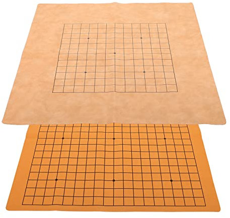 FOMIYES Faltbares Go Spielbrett Aus Pu Leder, Doppelseitiges Design FüR 13x13 Und 19x19 Spiele, Tragbar Und Leicht, Perfekt FüR Zuhause, Reisen Und Kinder