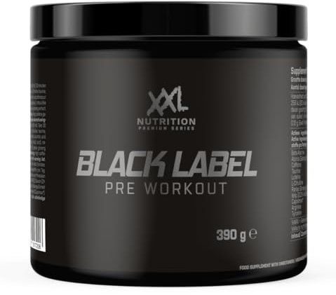 XXL Nutrition - Black Label Pre Workout Pulver - Apple Pear - Pre-Workout Booster mit Koffein - 390 Gramm