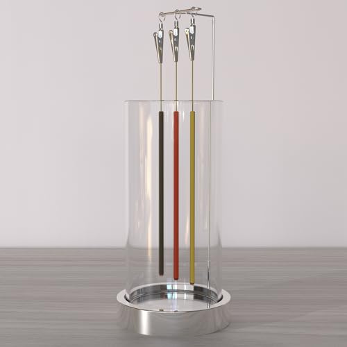 HaisWonsa Incense Holder Ash Catcher - Upside Down Glass Incense Holder for Sticks, Reverse Inverted Anti Ash No Mess Insence-Stick Holder, Modern Metal Vertical Incense Burner for Room Decor, Silver