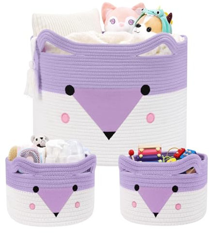 AXHOP Spielzeug Aufbewahrung Kuscheltier Aufbewahrung 3 Stück, (50x35cm) Wäschekorb Kinderzimmer, Kinderzimmer Deko Aufbewahrungskorb für Kinder, Hund, Katze.