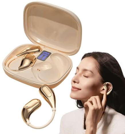 Opvonxeh Open Ear Earbuds, Sports Headphones Over Ear Wireless, Noise Cancelling Earphone for Motorcycle, Gym, Travel, Workout, Game, Running, Airplane, Fitness, Commuting, Training, Racing