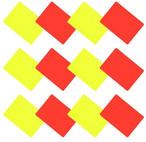 YARNOW Cartellini Arbitro Calcio Rosso e Giallo 24 Pezzi in PVC Set Ufficiale Accessori per Arbitri Sportivi Tornei e Partite Competitive