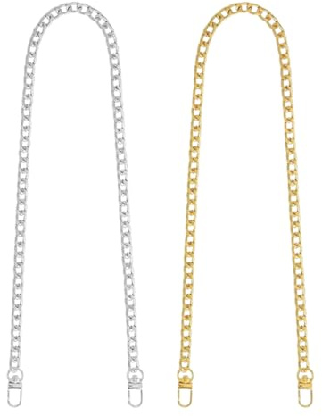 ZYOMVUN Cadena para Bolso, 2 Piezas, Metal Correas de Hombro, Correas de Cadenas con Hebillas, Plana de Repuesto, para Bolsos de Hombro, 120cm