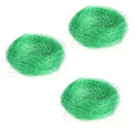 SUPVOX Nido in Filo di Lino Verde 3 unità, per Uova e Caramelle, Utilizzabile Come Imbottitura o Contenitore in Scatole Vuote o Cinema