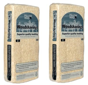 SuperGift.com 1kg Natural Pet Bedding Mix, Wood Shavings, Straw and Hay, Nest Material (WoodShavings) (2, WoodShavings 1kg)