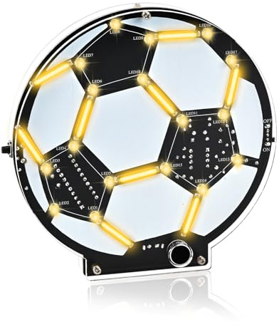 ICrduioo Kit de Soudure Football Lampe LED, Kit DIY Électronique STEM pour Débutants et Fans de Football, Lumière Réactive au Son + 5 Modes d’Éclairage, Projet Créatif d’Apprentissage