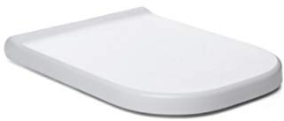TATAY Asiento WC de caída controlada, diseño ligeramente cuadrado, fabricado en PP antibacterias, color blanco acabado brillante. Muy resistente a los impactos.