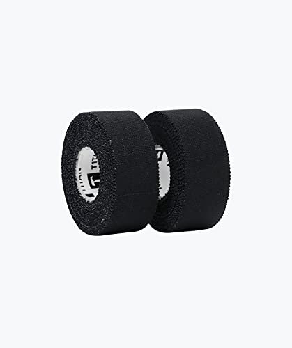 T1TAN Tape für Torhüter- 2er Set -Besteht aus unelastischen offenporigem Pflastermaterial - Klebekräftig - Schützt und verstärkt gezielte Bereiche - In Schwarz, Breite 25 mm