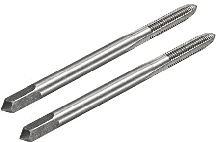 QUARKZMAN M3 x 0.5 Métrico Rosca Fresado Machos x 2uds H2 Recto Flautas Máquina Macho para Rosca Reparación, [Alta Velocidad Acero, Sin Recubrimiento]