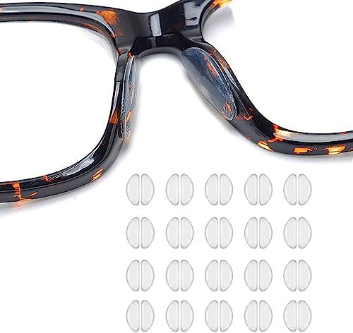 PLABBDPL 20 Paia Naselli Antiscivolo in Silicone per Occhiali, Cuscinetti Adesivi Comodi per d'Aria, Occhiali da Sole a Pieno, Bianco