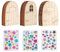 30 piezas de puertas de madera de hadas, 3 pegatinas de gemas, puertas de madera de hadas, varios estilos de puertas de hadas, adornos creativos, decoraciones de bricolaje