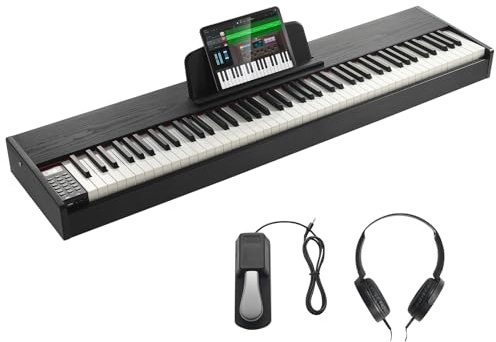 VEVOR Piano numérique, 88 touches entièrement pondérées, ensemble piano à clavier électrique portable avec double clavier, haut-parleurs, pédale de sustain, casque, Bluetooth USB MIDI, pour débutants