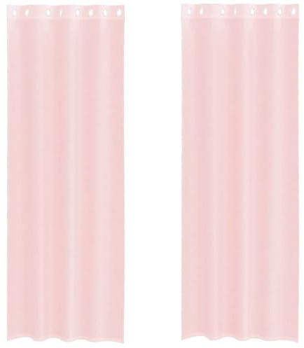 vidaXL Cortinas de Gasa con Ojales 2 uds Rosa Claro 140x300 cm