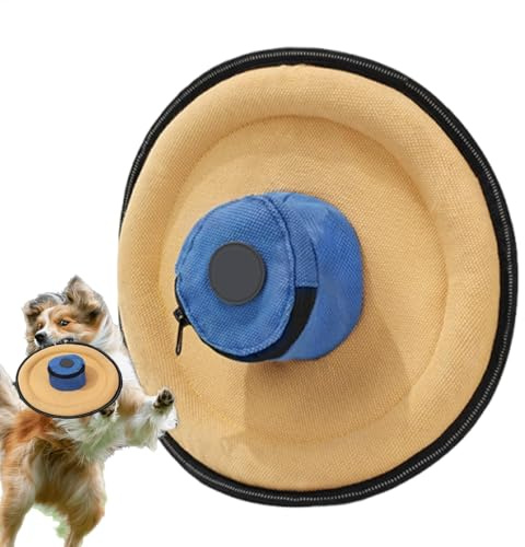 Disque Volant pour Chien | interactifs en Toile indestructibles à Attraper et rapporter des Fournitures pour Animaux de Compagnie, Jeux d'extérieur avec Sac à goûter pour Races de Petite