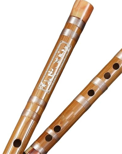 flauto di bambù amaro naturale, Strumento flauto di bambù CDEFG Toni colore naturale 48-67 cm Prestazioni professionali Principiante Adulto(E)