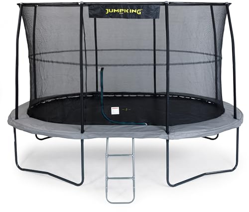 Jumpking 7ft x 10 ft/ 8ft x 11.5ft / 9ft x 13ft Oval Pro Trampoline With Safety Enclosure Net & Ladder ❘ Outdoor Garden Trampoline For Adults & Kids With 110gsm Polyethylene Net, Hard Wearing Surround