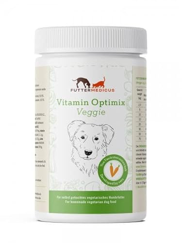 Futtermedicus Vitamin Optimix Veggie | 500g | Ergänzungsfuttermittel für Hunde | Auf selbstgekochtes veganes Hundefutter abgestimmte Ergänzung | Mit wichtigen Aminosäuren