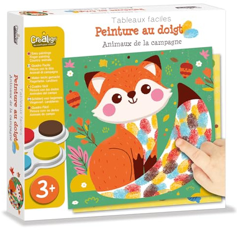 Créa Lign | Peinture au Doigt Animaux de Campagne | 3 ans+ | Encre lavable