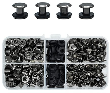 JJWNMLL Chicago Screw Posts, Rivet Chicago Binding Screws, Metal Rivet Replacement Repair for Bags, Collar, Harness, Luggage, Purse, Dog Lead, Backpack, Belt