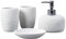 RUNLAIKEJI Ensemble d'accessoires de salle de bain en céramique avec distributeur de savon, 2 gobelets, porte-savon