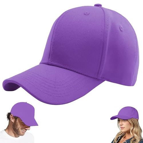 QEEROYO Basecap Unisex, Baseball Cap Herren Damen, Einstellbare Kappe mit Schirm, Sonnenschutz Baseballkappe für Outdoor Running Tennis Golf Reisen, Lila