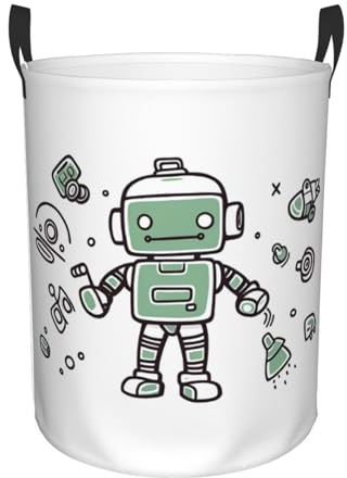 Laundry Basket Freestanding Line robot Laundry Hamper Collapsible Tall Clothes Hamper with Handles Dirty Clothes Basket for Dorm Bedroom Travel Camping Bathroom Baskets