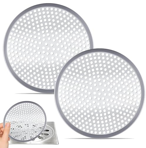 2 filtri di scarico in acciaio inox, grande filtro rotondo per doccia, vasca da bagno e lavandino, in acciaio inox, per cucina e bagno