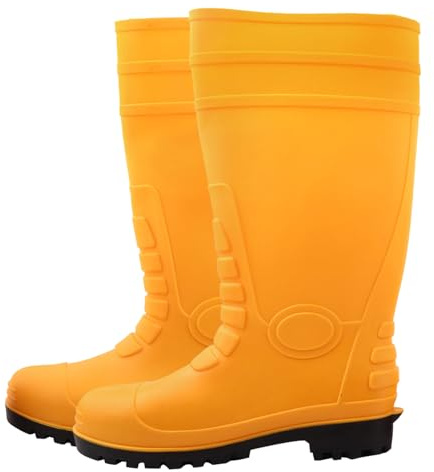 Semme Bottes de Lutte Contre L'incendie Chaussures de sécurité Anti-Impact Résistant à la Perforation Résistant aux Acides Bottes de Sauvetage en Caoutchouc Chimique pour la Protection (44)