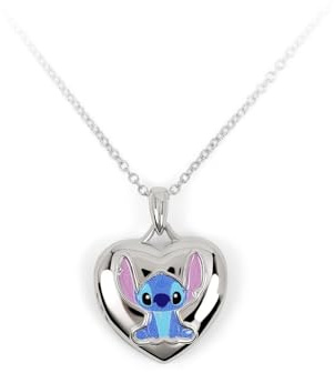 Disney Stitch Kids - Collar ligero con medallón de recuerdo en forma de corazón