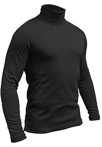 Hann Brooks Mens Soft Cotton Ski Golf Polo Roll Neck Top Black, Brown, Grey, White S M L XL 2XL 3XL (M, Black)